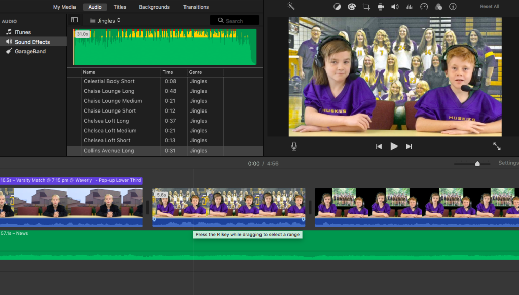 iMovie Editing